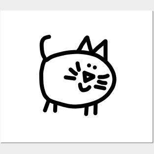 Cute Animals Round Kitty Cat Posters and Art